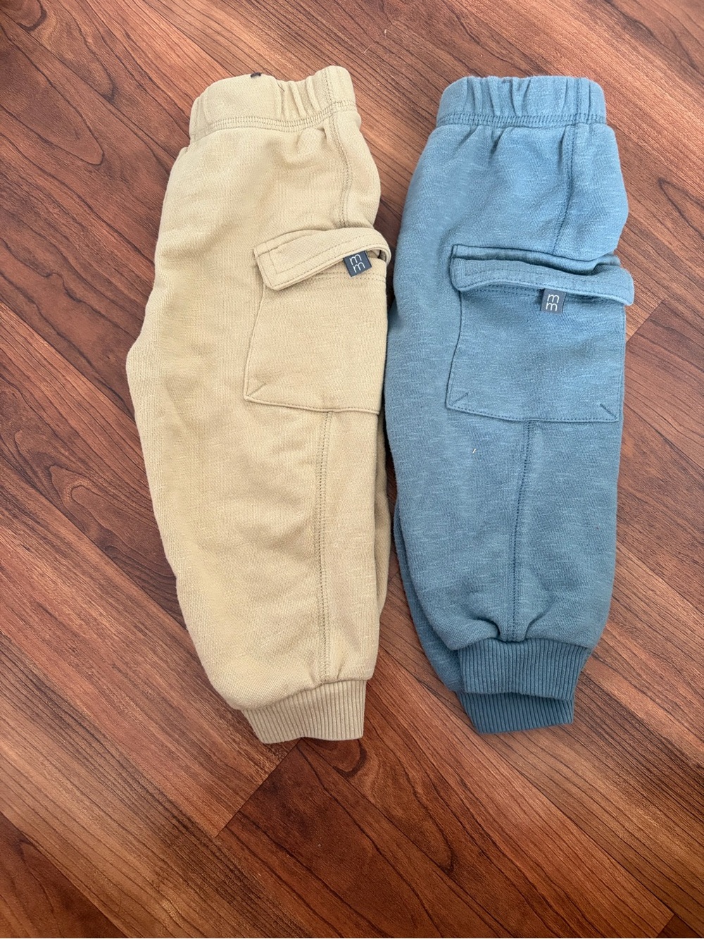 Baby Modern Moments Cargo Joggers — Tan & Blue set of 2